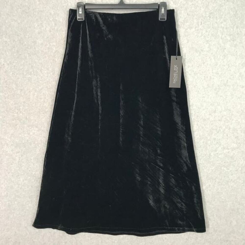Rachel Zoe Velvet Midi Skirt Size 2 Black Victorian Whimsigoth Fairy Witchy